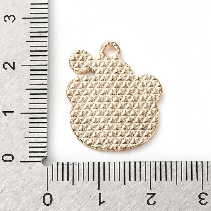 Charm auriu cu email, model Craciun, urs 23x19mm