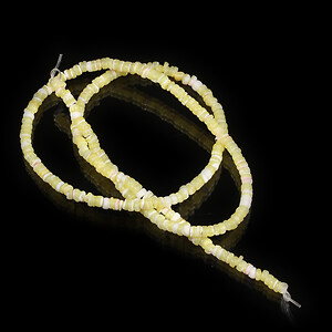 Margele sidef Trochus Shell rondele 2,5-3,5x0,5-3mm (sirag) - galben deschis