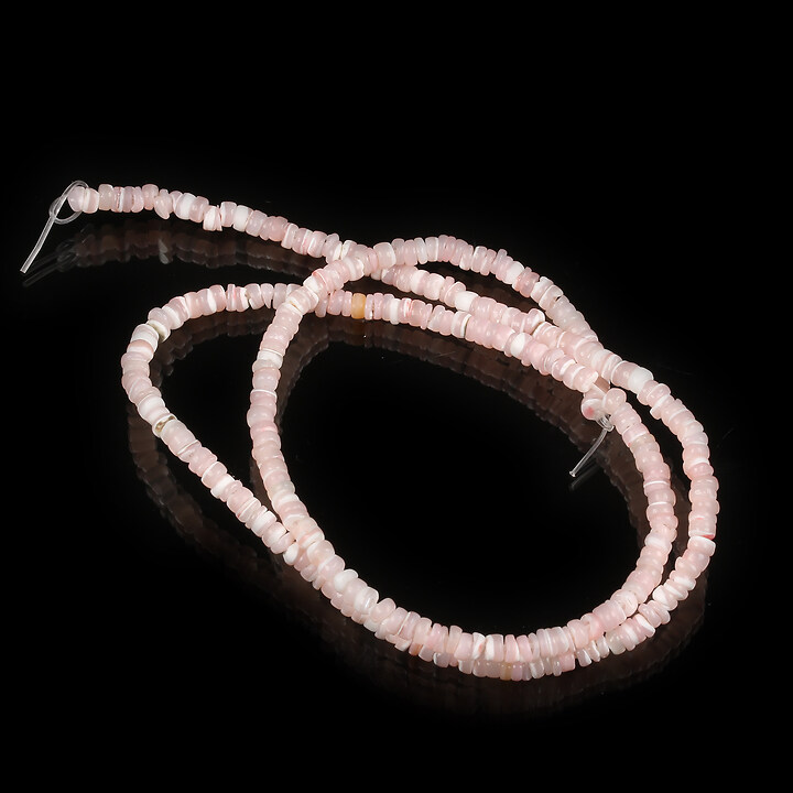 Margele sidef Trochus Shell rondele 2,5-3,5x0,5-3mm (sirag) - roz deschis
