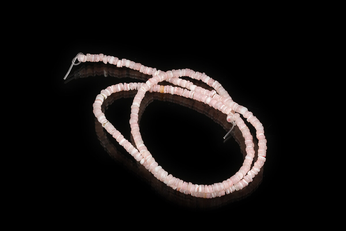 Margele sidef Trochus Shell rondele 2,5-3,5x0,5-3mm (sirag) - roz deschis