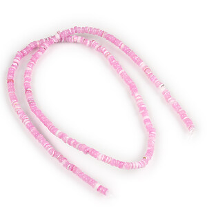 Margele sidef Trochus Shell rondele 2,5-3,5x0,5-3mm (sirag) - roz