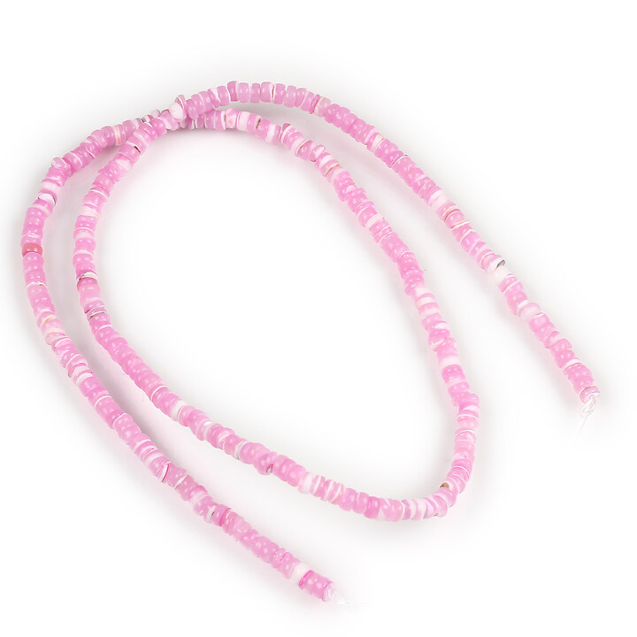 Margele sidef Trochus Shell rondele 2,5-3,5x0,5-3mm (sirag) - roz