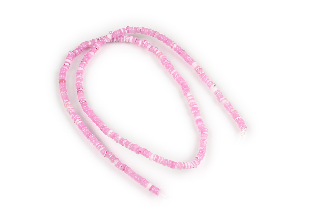 Margele sidef Trochus Shell rondele 2,5-3,5x0,5-3mm (sirag) - roz