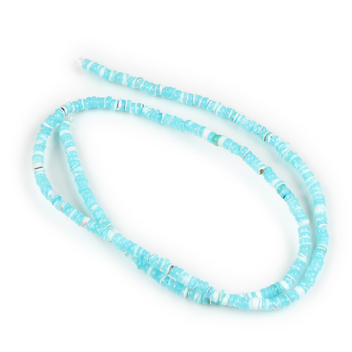 Margele sidef Trochus Shell rondele 2,5-3,5x0,5-3mm (sirag) - bleu