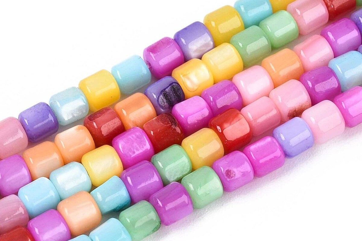 Margele sidef Freshwater Shell butoias 2-4x3-4mm (sirag) - multicolor