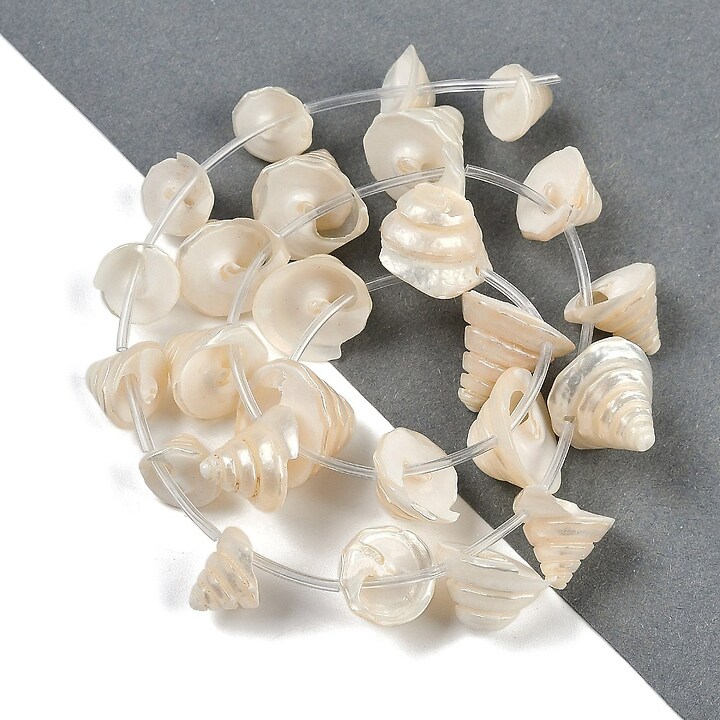 Margele sidef forma de melc 12-19x7,5-15mm (sirag) - crem