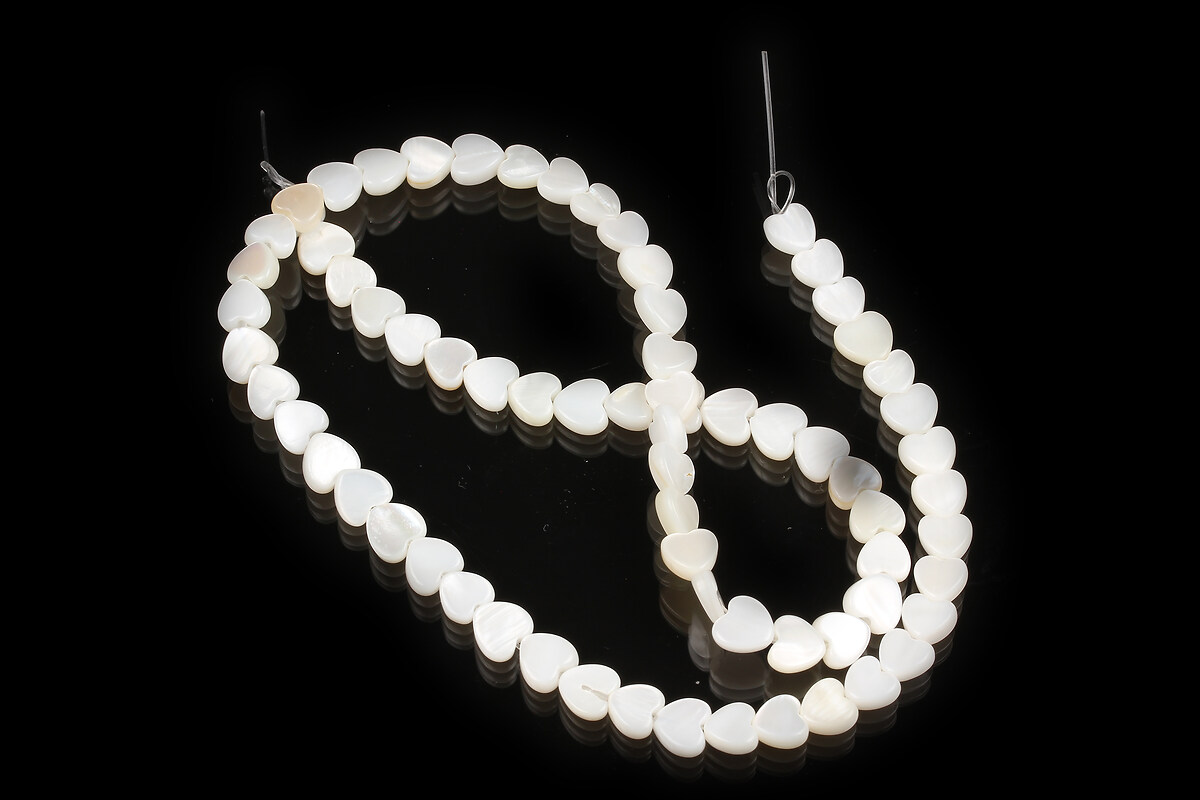 Margele sidef natural Freshwater Shell inima 6x6mm (sirag)