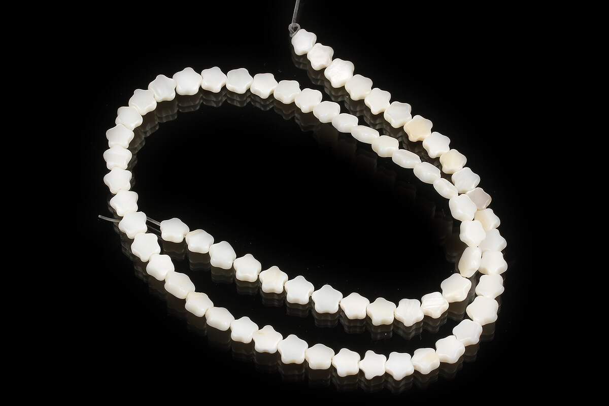 Margele sidef natural Freshwater Shell stea 6x6mm (sirag)