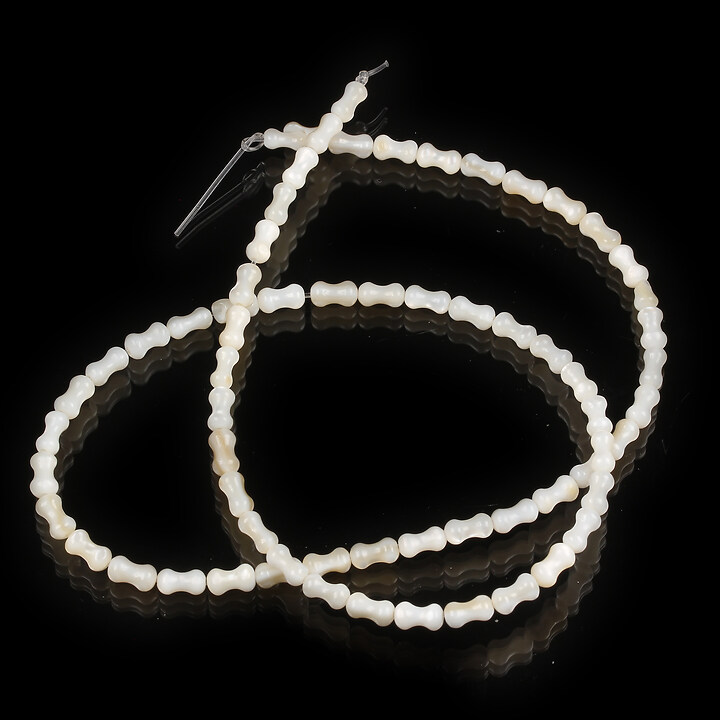 Margele sidef natural Freshwater Shell forma bambus 5,5-6x2,5-3,5mm (sirag)