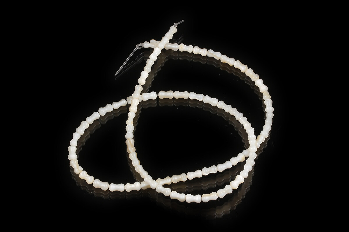 Margele sidef natural Freshwater Shell forma bambus 5,5-6x2,5-3,5mm (sirag)