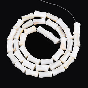Margele sidef natural Freshwater Shell forma bambus 9,5-10x4,5-5,5mm (sirag)
