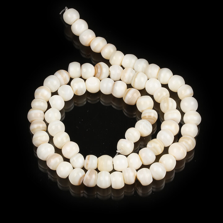 Margele sidef natural Freshwater Shell rondele 6-7x3-6mm (sirag)