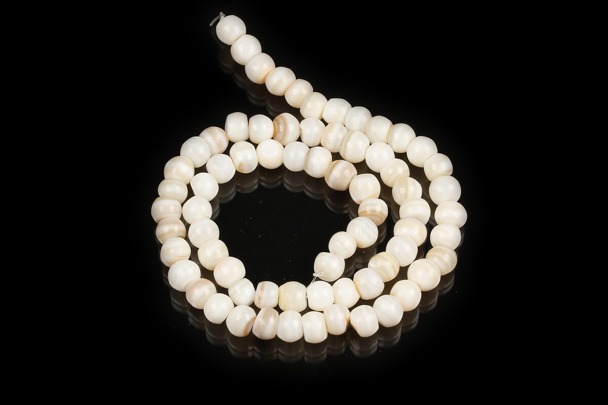 Margele sidef natural Freshwater Shell rondele 6-7x3-6mm (sirag)