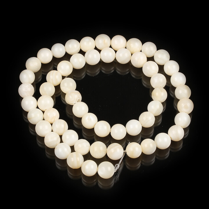 Margele sidef natural Freshwater Shell sfere 7-7,5mm (sirag)