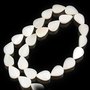 Margele sidef natural Freshwater Shell lacrima 14x10mm (sirag)