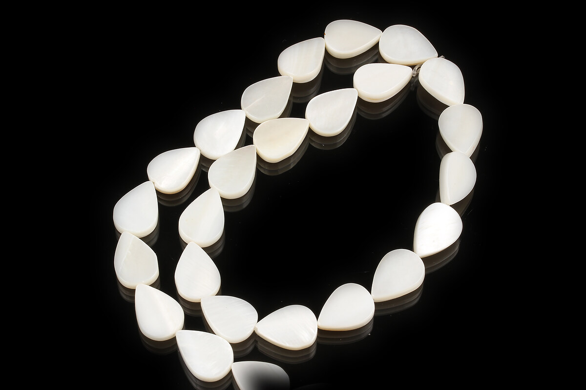 Margele sidef natural Freshwater Shell lacrima 14x10mm (sirag)