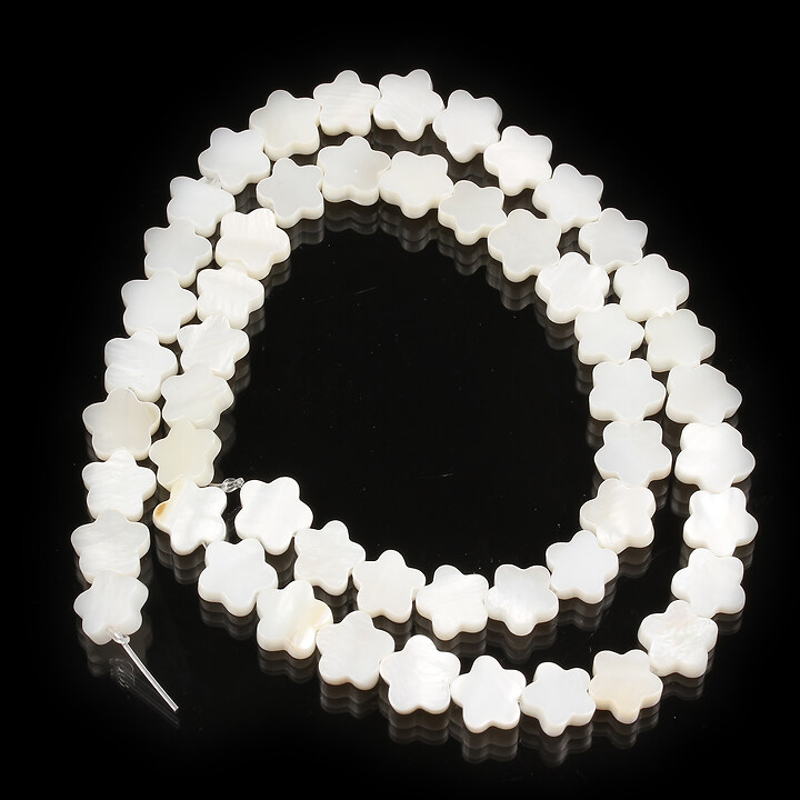 Margele sidef natural Freshwater Shell floare 8x8mm (sirag)