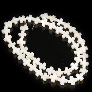 Margele sidef natural Freshwater Shell cruce 7,5x8mm (sirag)