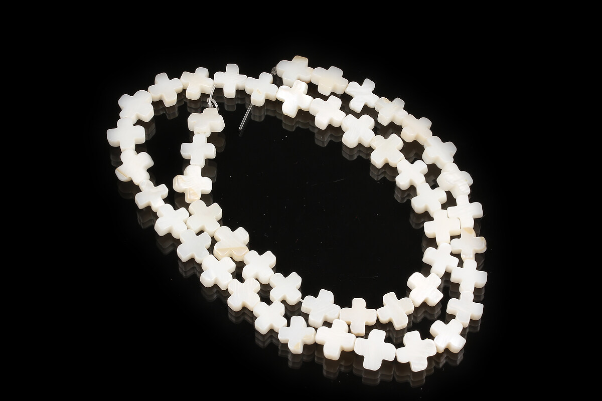 Margele sidef natural Freshwater Shell cruce 7,5x8mm (sirag)