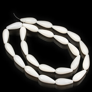 Margele sidef natural Freshwater Shell lacrima 17-18x7mm (sirag)