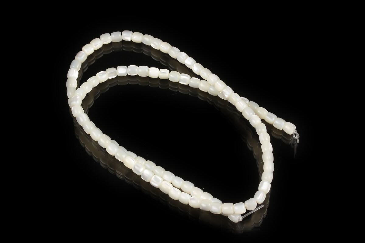 Margele sidef natural Trochus Shell coloana 3,5-5x3,5-4mm (sirag)