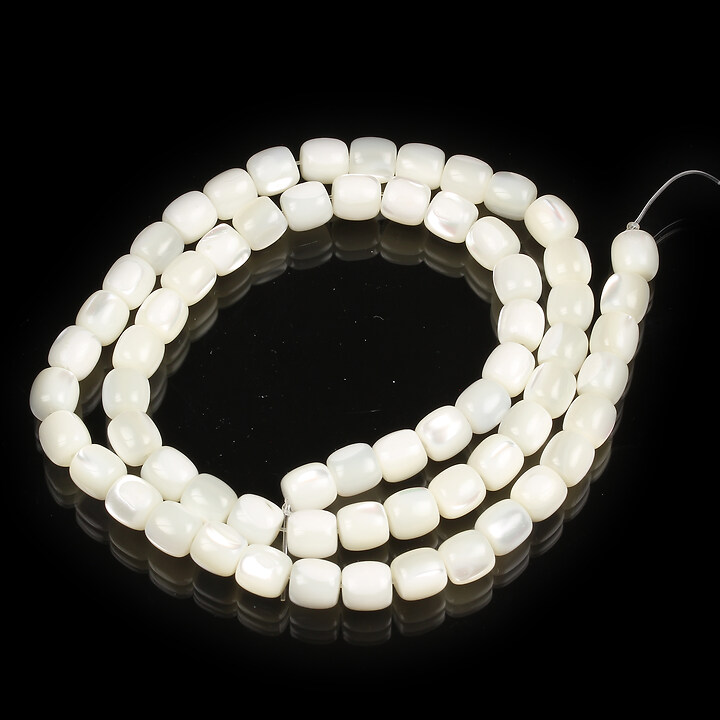 Margele sidef natural Trochus Shell coloana 6x5,5mm (sirag)