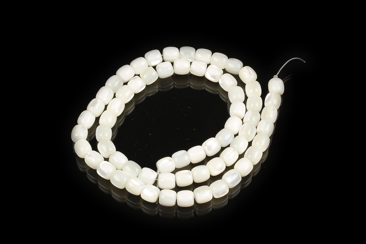 Margele sidef natural Trochus Shell coloana 6x5,5mm (sirag)