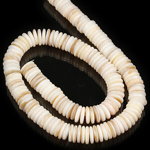 Margele sidef natural Freshwater Shell rondele Heishi 2x10mm (sirag)