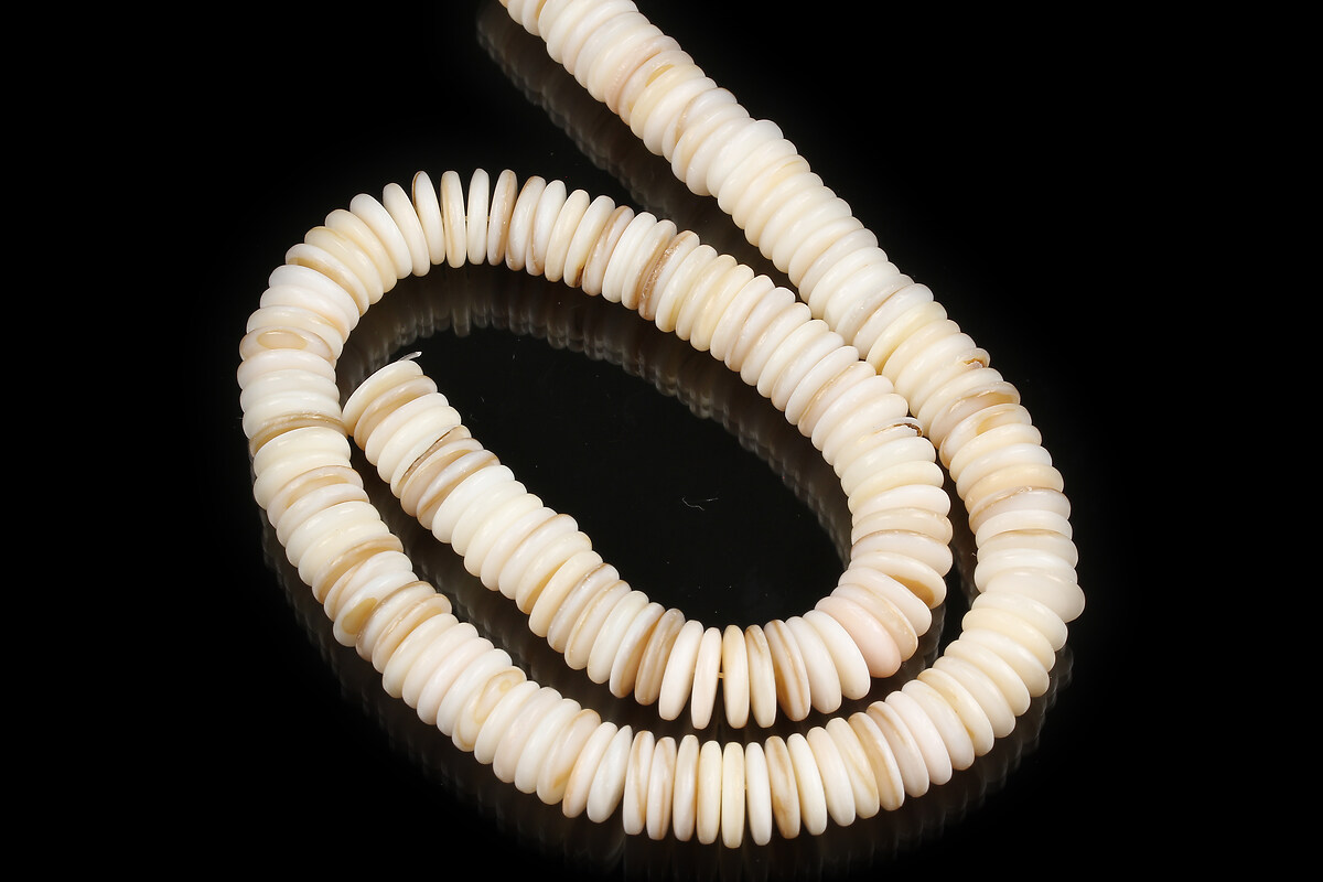 Margele sidef natural Freshwater Shell rondele Heishi 2x10mm (sirag)