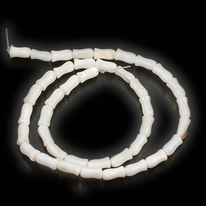 Margele sidef natural Freshwater Shell lalea 9-10x4,5-5,5mm (sirag)