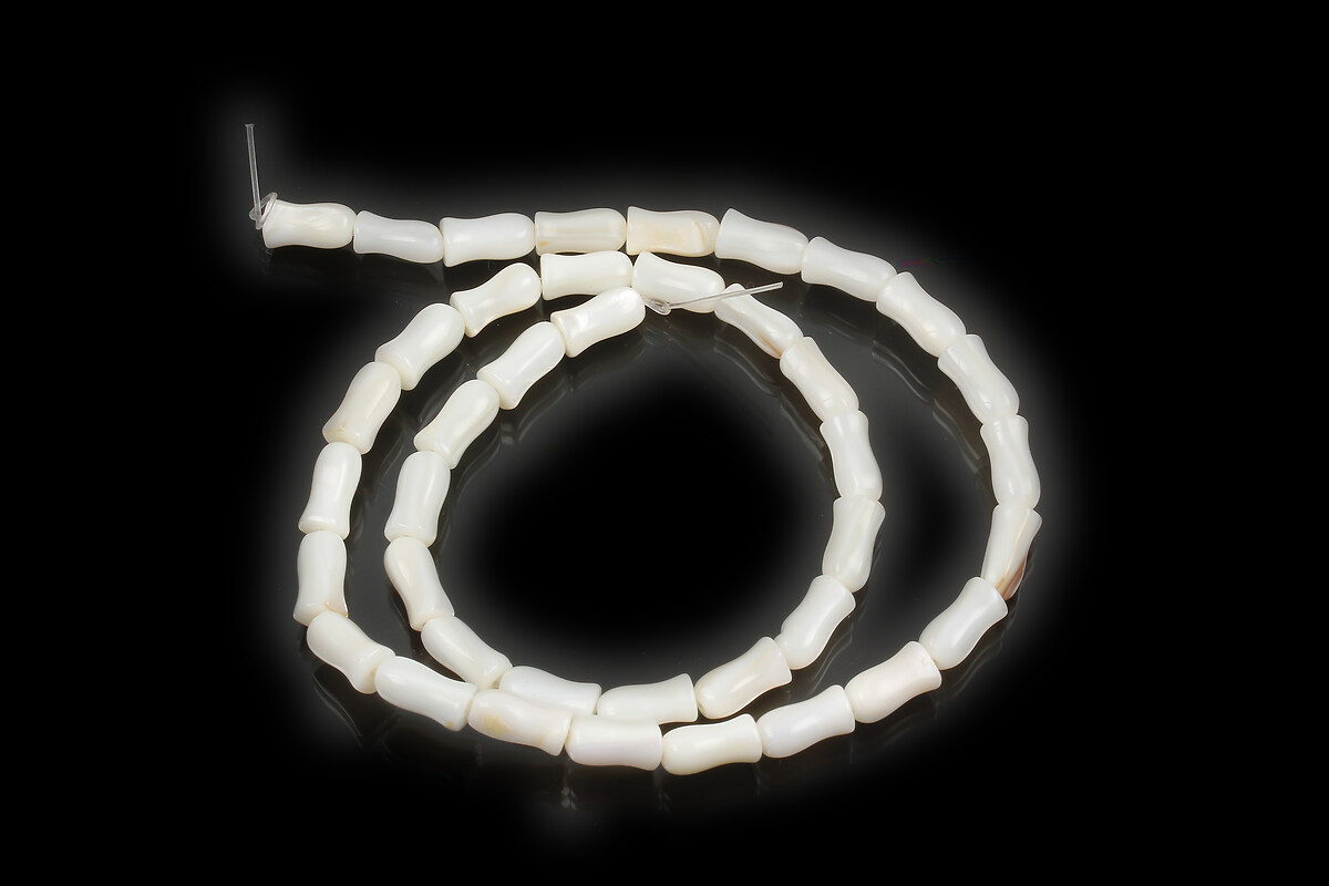 Margele sidef natural Freshwater Shell lalea 9-10x4,5-5,5mm (sirag)