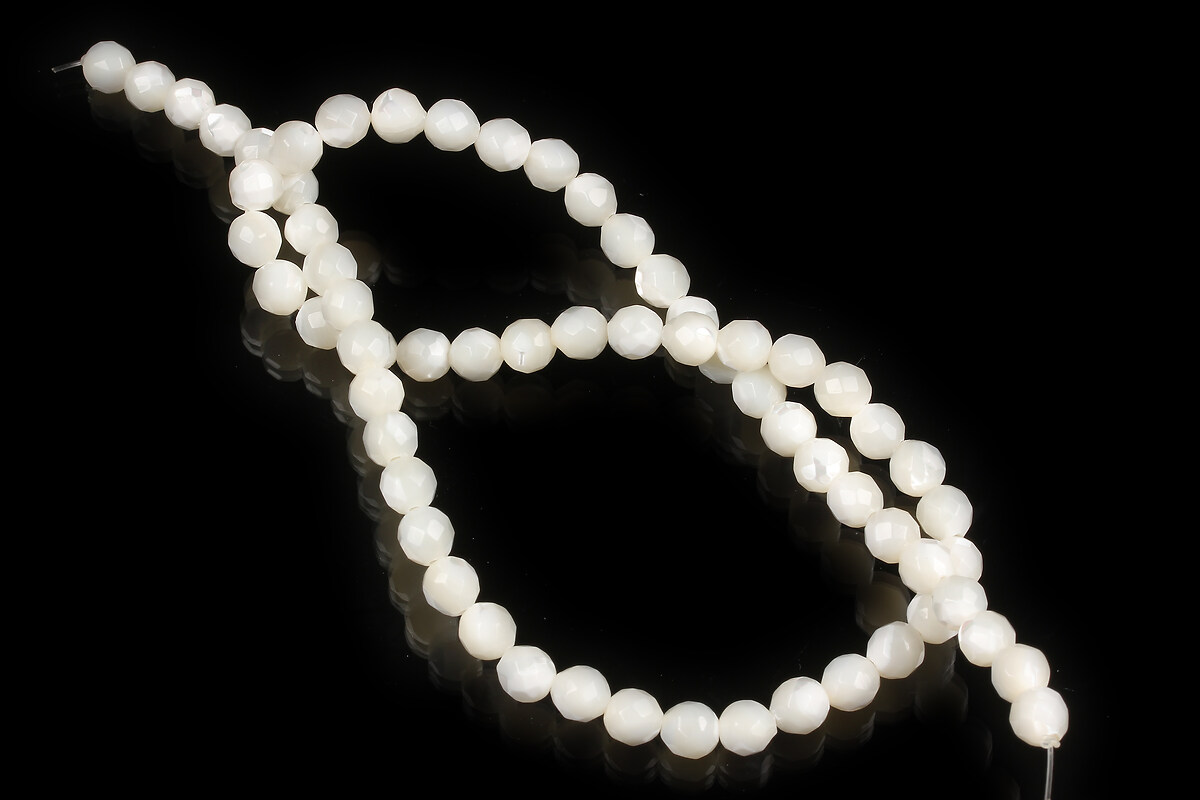 Margele sidef natural sfere fatetate 6-6,5mm (sirag)