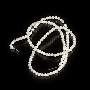 Margele sidef natural alb sfere 3mm (sirag)
