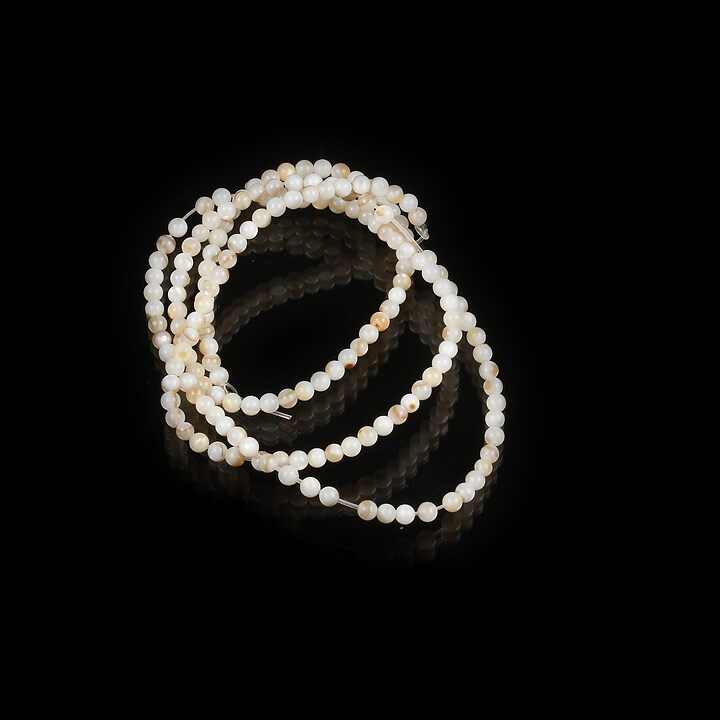 Margele sidef natural Freshwater Shell sfere 2mm (sirag)