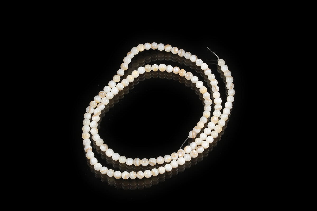 Margele sidef natural Freshwater Shell sfere 3mm (sirag)