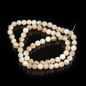 Margele sidef natural Freshwater Shell sfere 6mm (sirag)