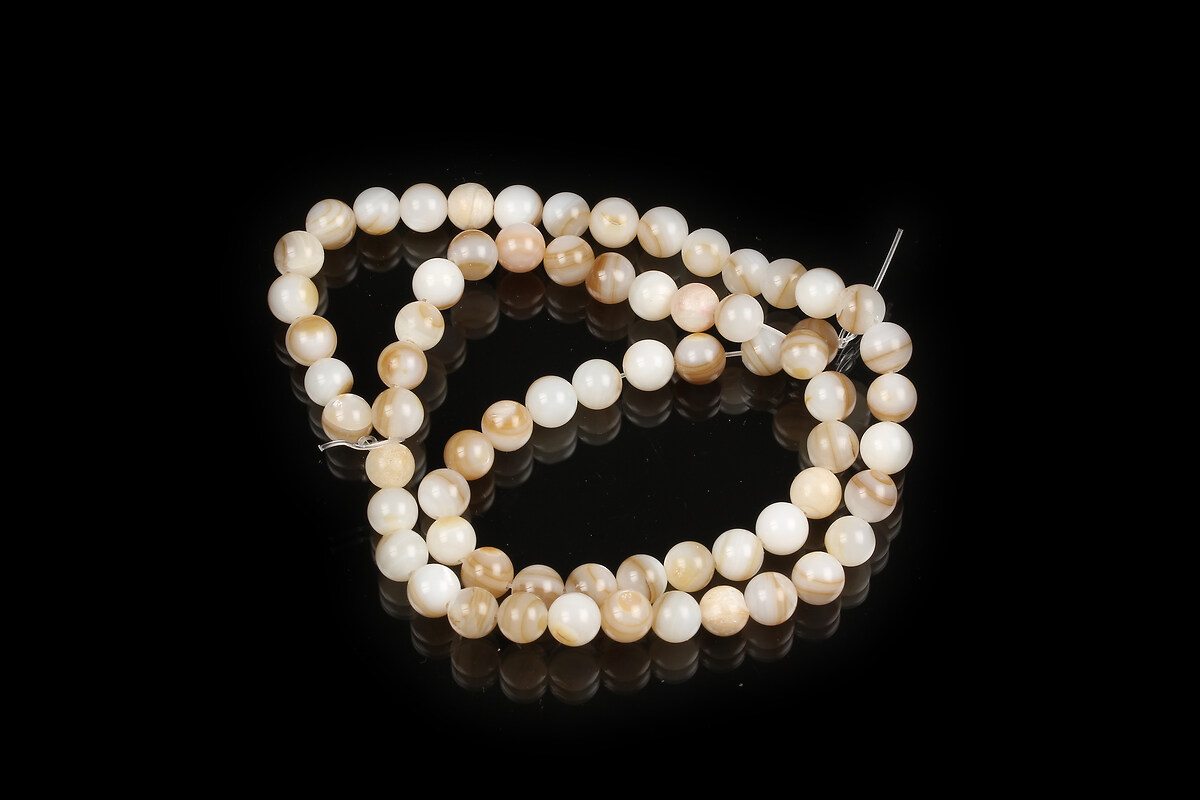 Margele sidef natural Freshwater Shell sfere 6mm (sirag)