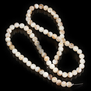 Margele sidef natural Freshwater Shell sfere 5mm (sirag)