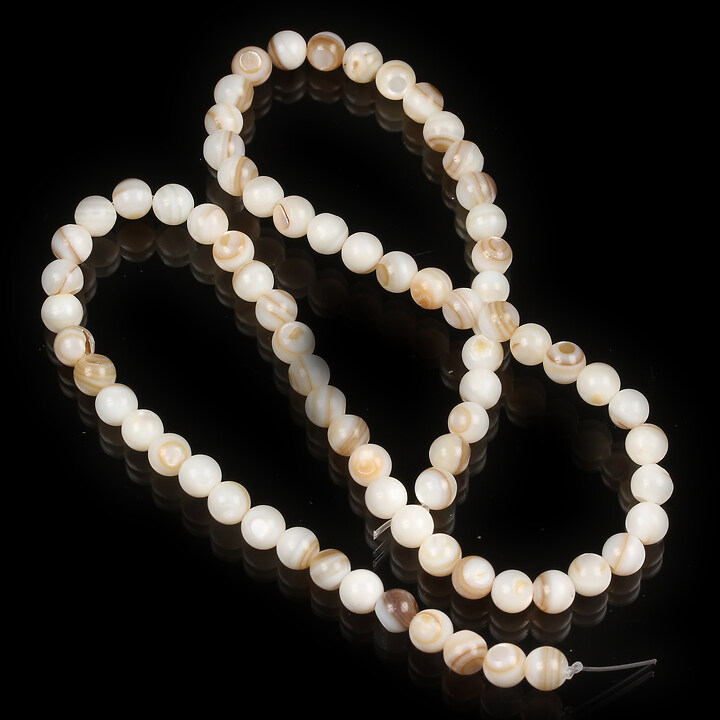 Margele sidef natural Freshwater Shell sfere 5mm (sirag)