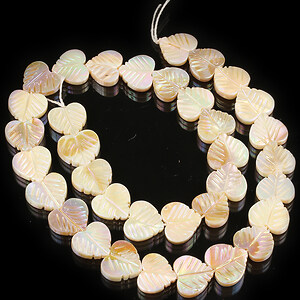 Margele sidef Freshwater Shell placat AB frunza inima 11-11,8x12-12,5mm (sirag)