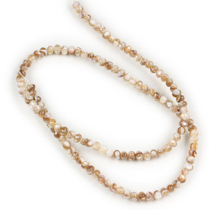 Margele sidef Freshwater Shell rondele 4x3-3,5mm (sirag)