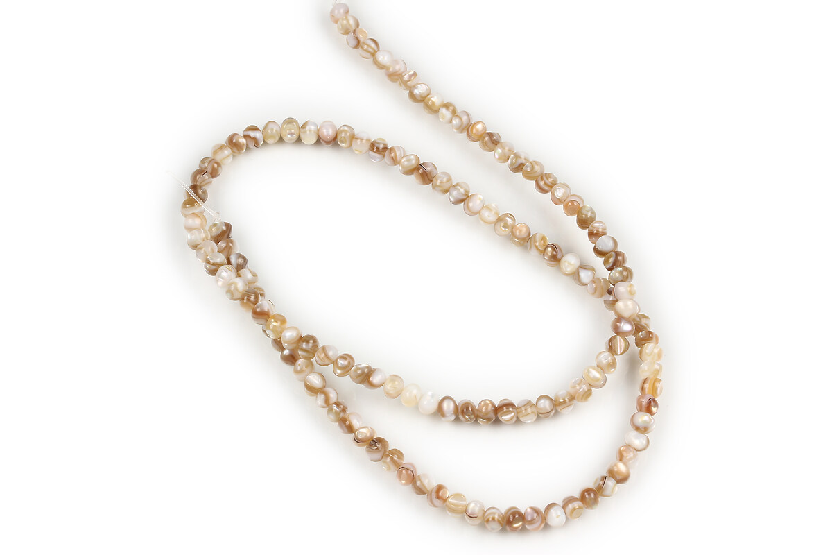 Margele sidef Freshwater Shell rondele 4x3-3,5mm (sirag)