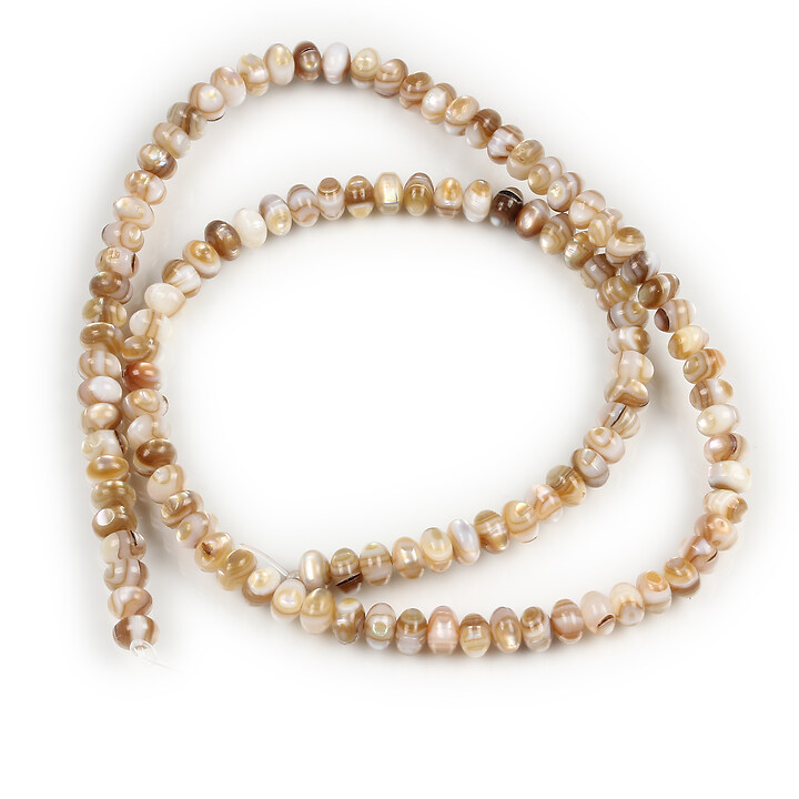 Margele sidef Freshwater Shell rondele rotunjite 5x3,5-4mm (sirag)