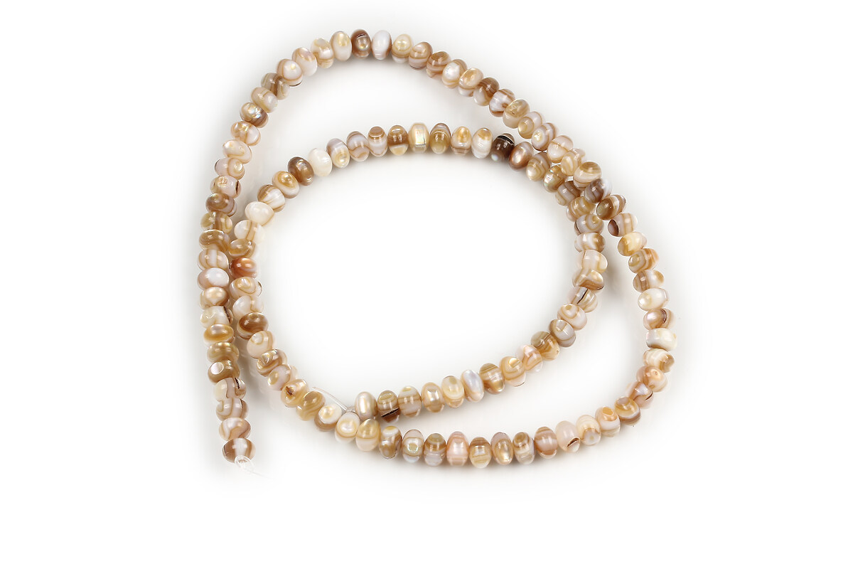 Margele sidef Freshwater Shell rondele rotunjite 5x3,5-4mm (sirag)