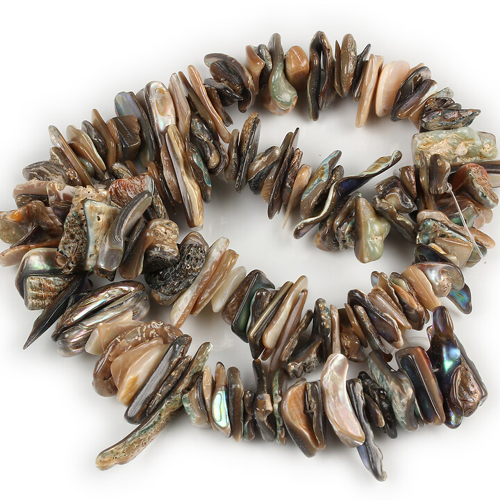 Margele sidef Paua Shell nuggets 8-30x4-14mm (sirag)