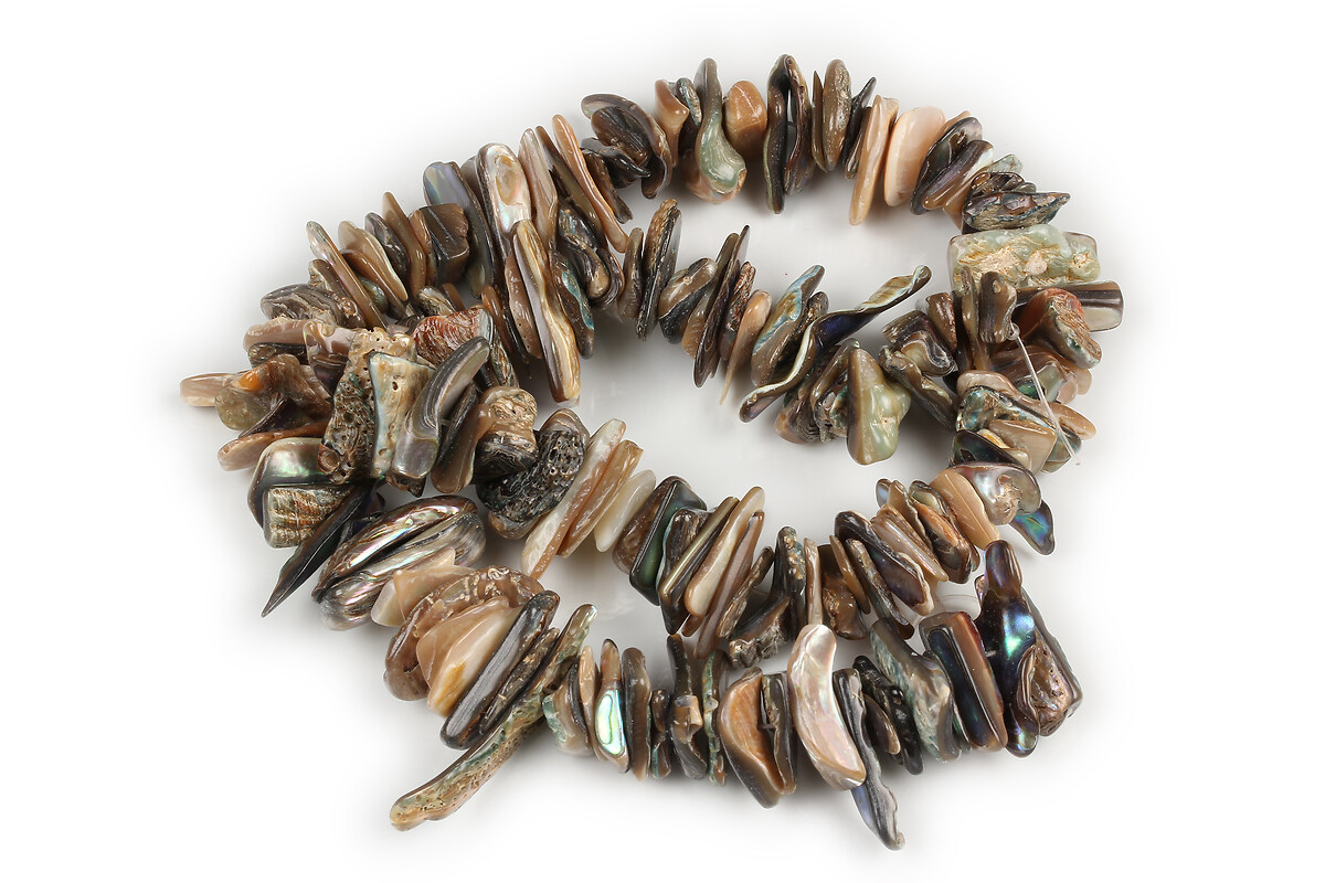 Margele sidef Paua Shell nuggets 8-30x4-14mm (sirag)