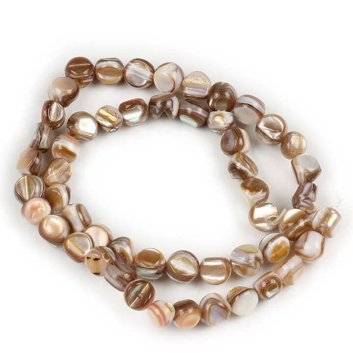 Margele sidef Freshwater Shell nuggets 4,5-13,5x6,5-8,5mm (sirag)