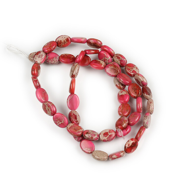 Margele regalite (Imperial Jasper) roz oval 8x6mm (sirag)