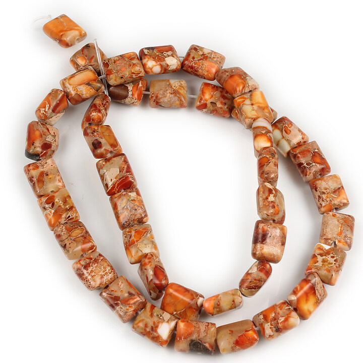 Margele regalite (Imperial Jasper) portocaliu pernute 10-11x8-9mm (sirag)