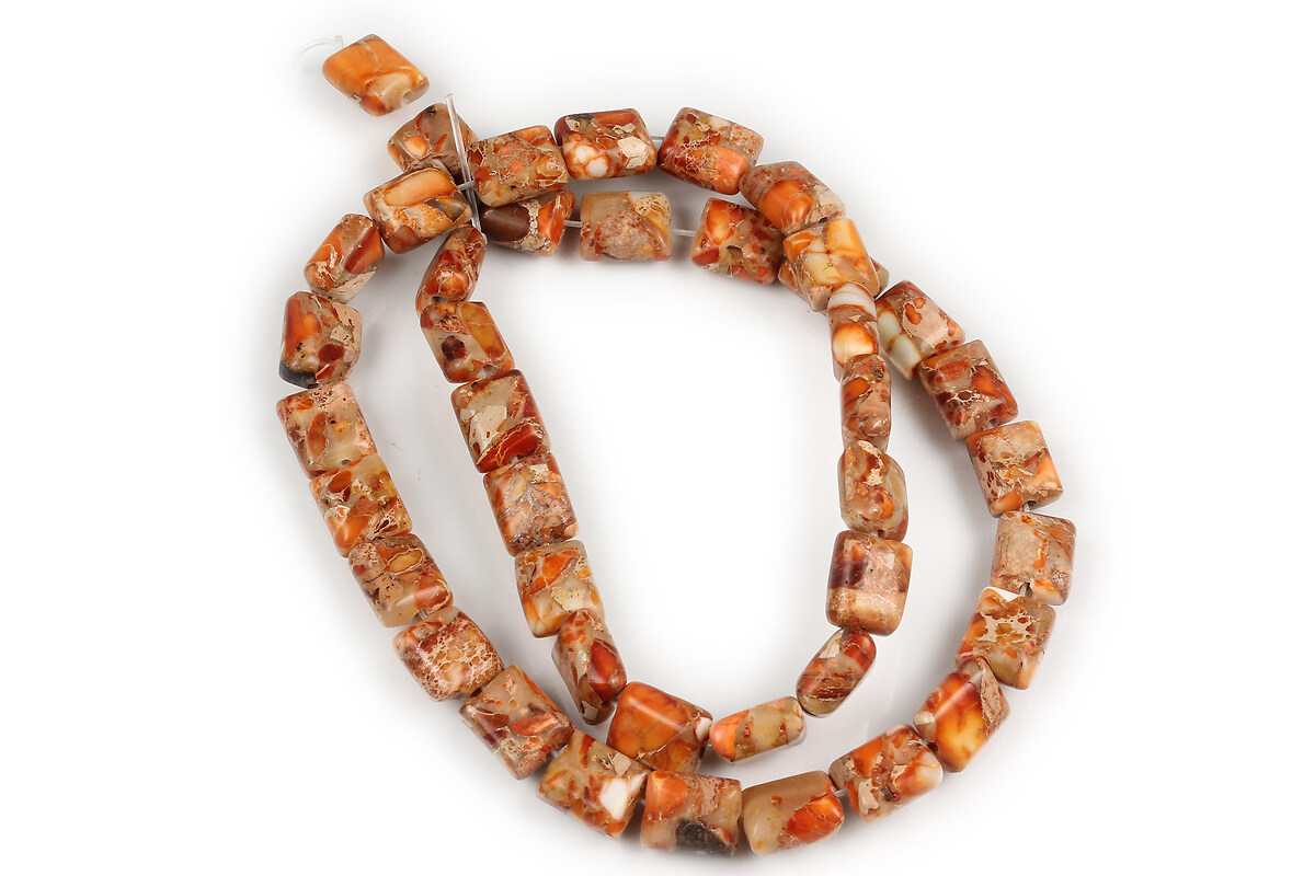 Margele regalite (Imperial Jasper) portocaliu pernute 10-11x8-9mm (sirag)